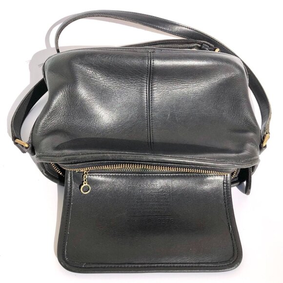 Vintage 90s Coach Anderson 9976 Crossbody Leather Bag Purse Black Shoulder Strap - Picture 12 of 16